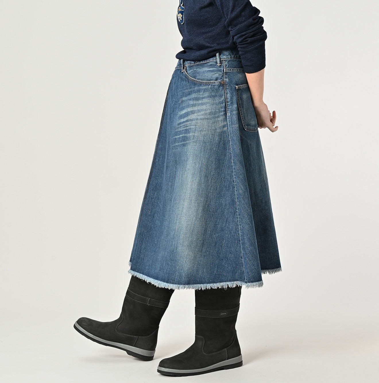 45R Rye Mugi Denim Crossover Skirt Syou