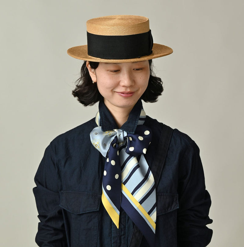 45R Silk Preppy Mix Kelp Scarf - Image 8