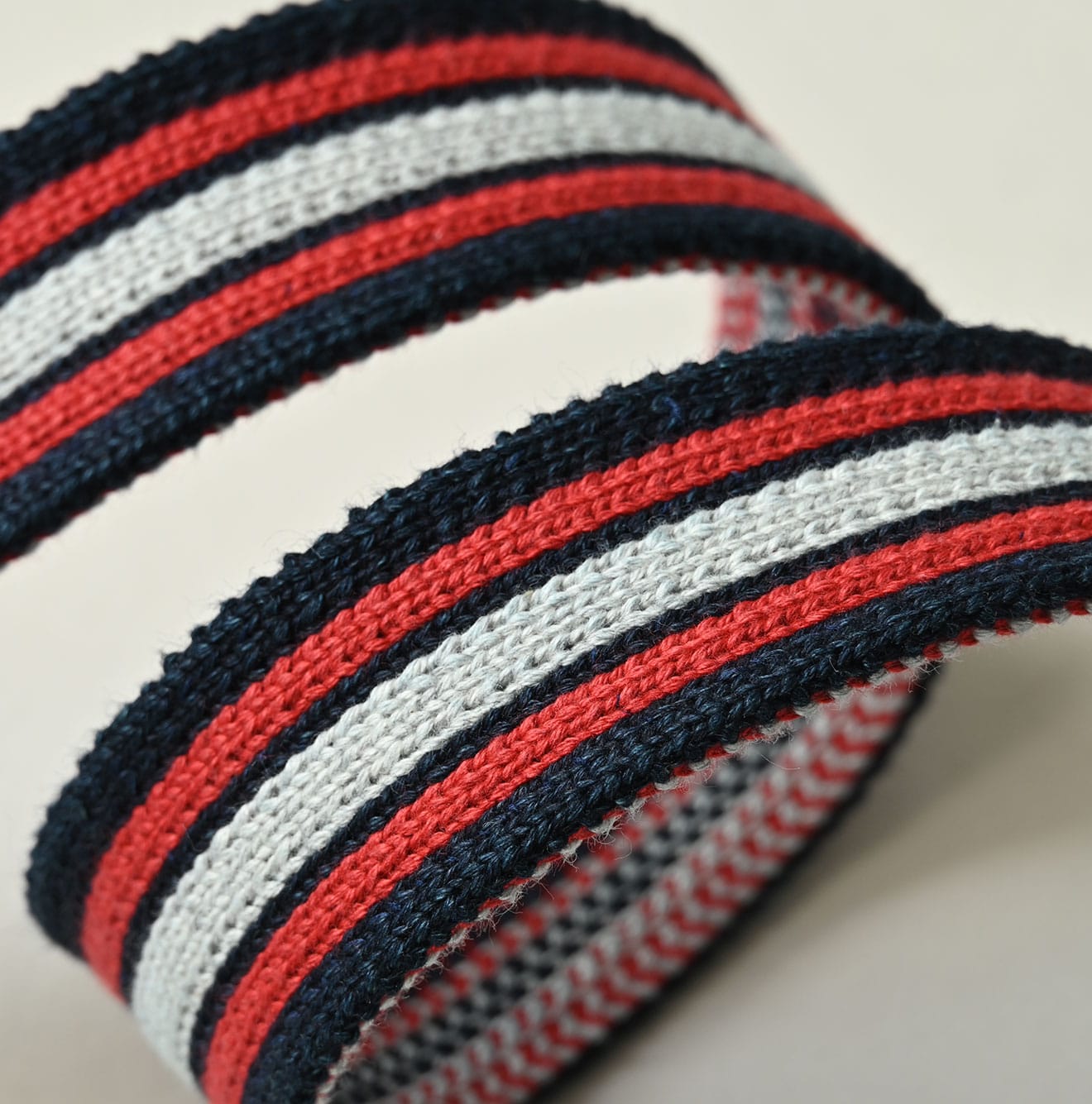 45R Indigo Regimental Stripe Knit Belt
