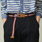 45R Indigo Regimental Stripe Knit Belt
