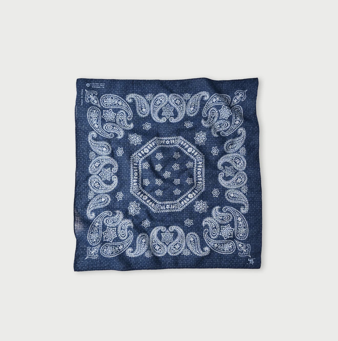 45R Indigo Gauze Paisley Bandana