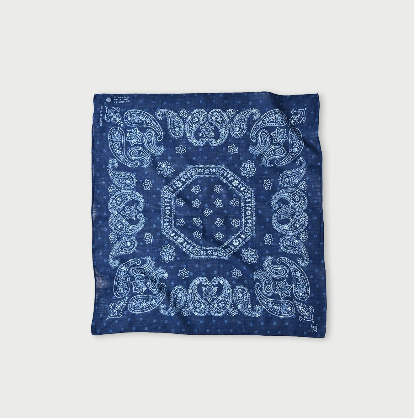 45R Indigo Gauze Paisley Bandana