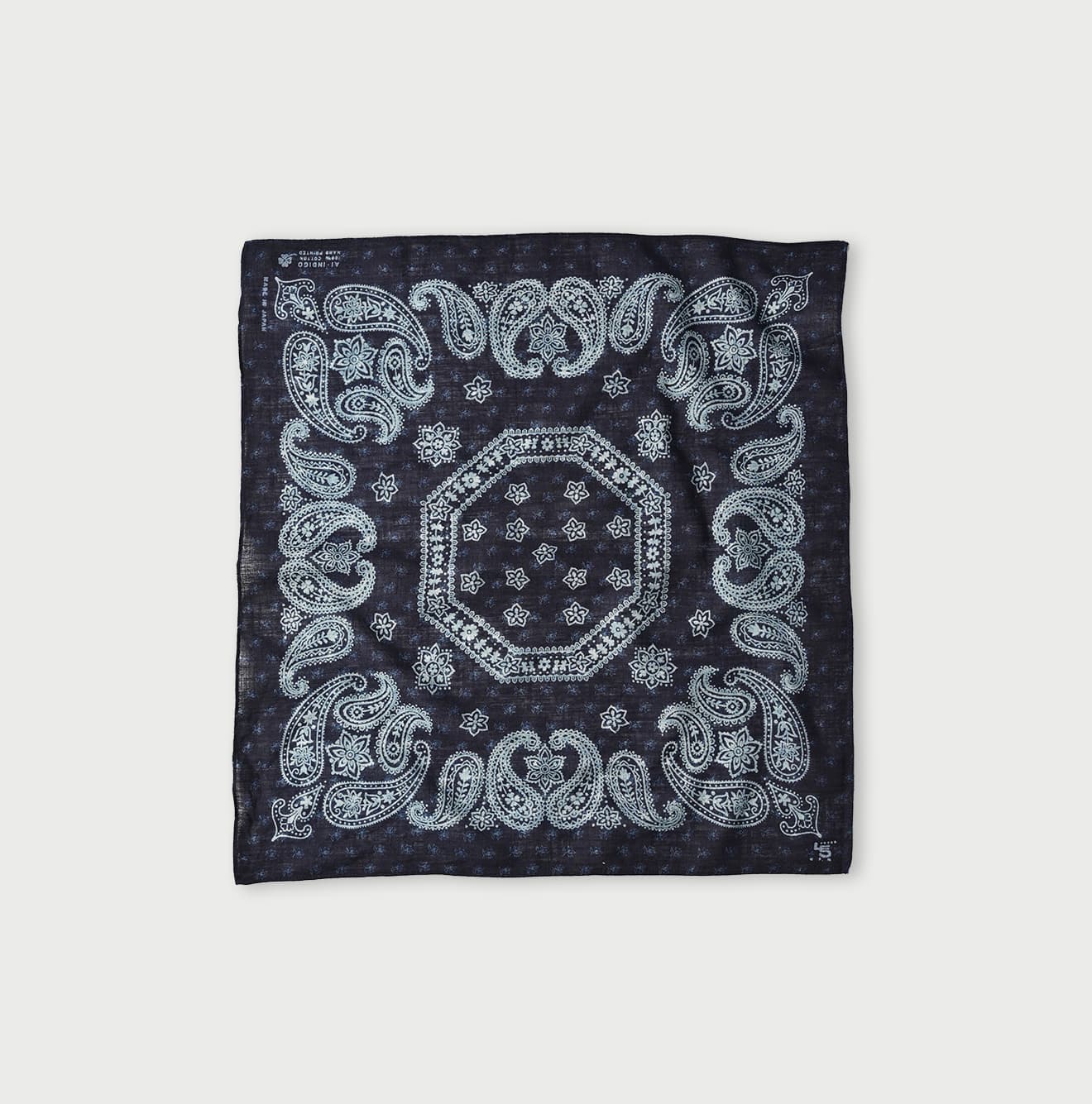 45R Indigo Gauze Paisley Bandana