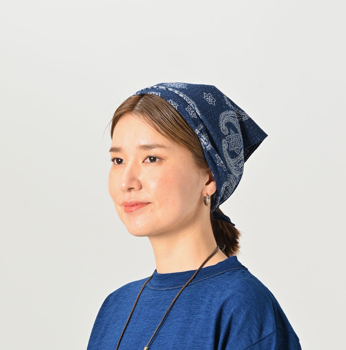 45R Indigo Gauze Paisley Bandana