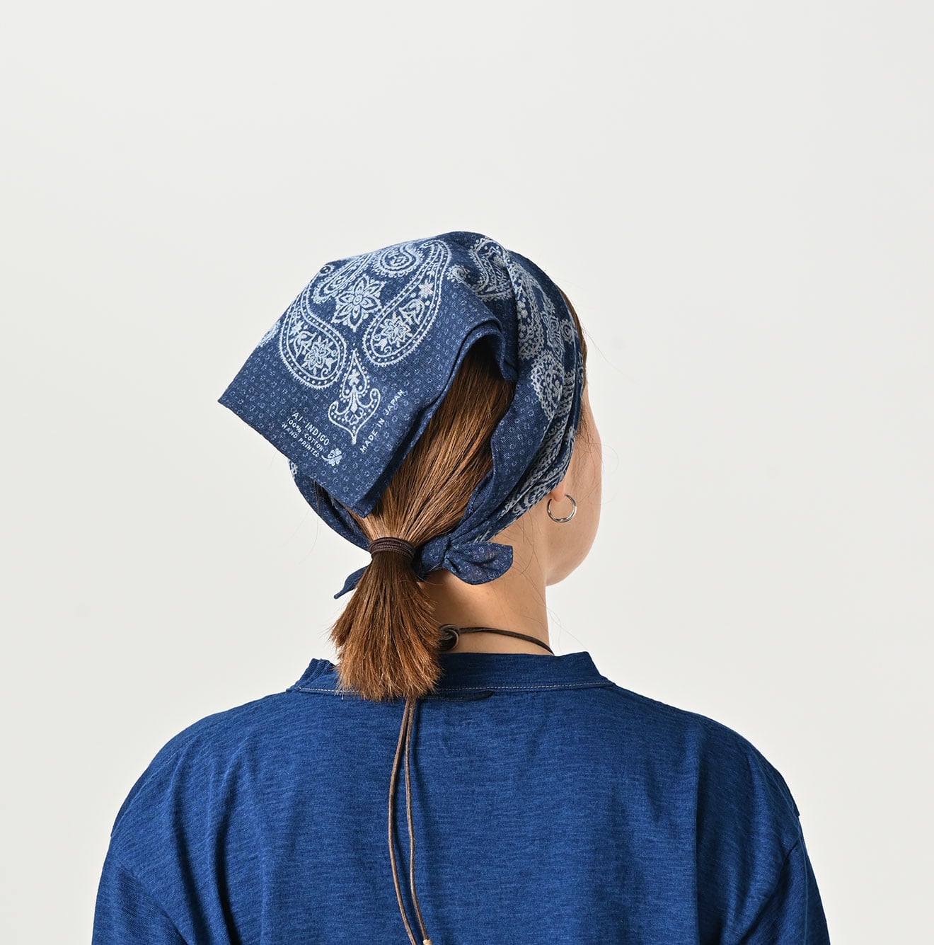 45R Indigo Gauze Paisley Bandana