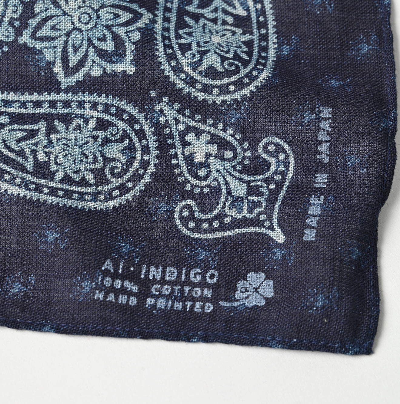 45R Indigo Gauze Paisley Bandana