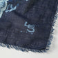 45R Indigo Gauze Flower Wreath FUROSHIKii