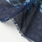 45R Indigo Gauze Flower Wreath FUROSHIKii