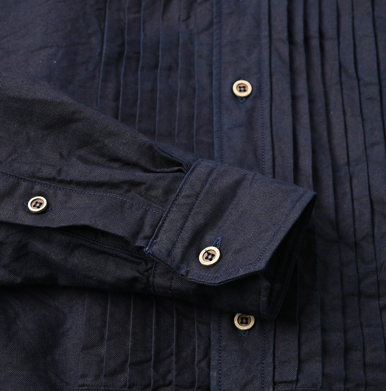 Indigo Supima Oxford 908 Pintuck Shirt - 45R by 45rpm studio