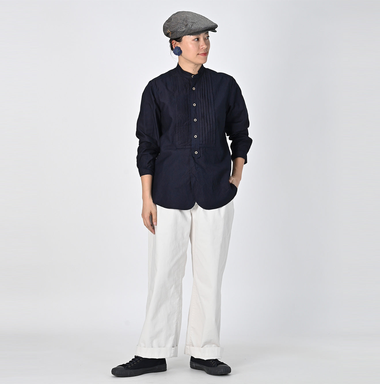 Indigo Supima Oxford 908 Pintuck Shirt - 45R by 45rpm studio