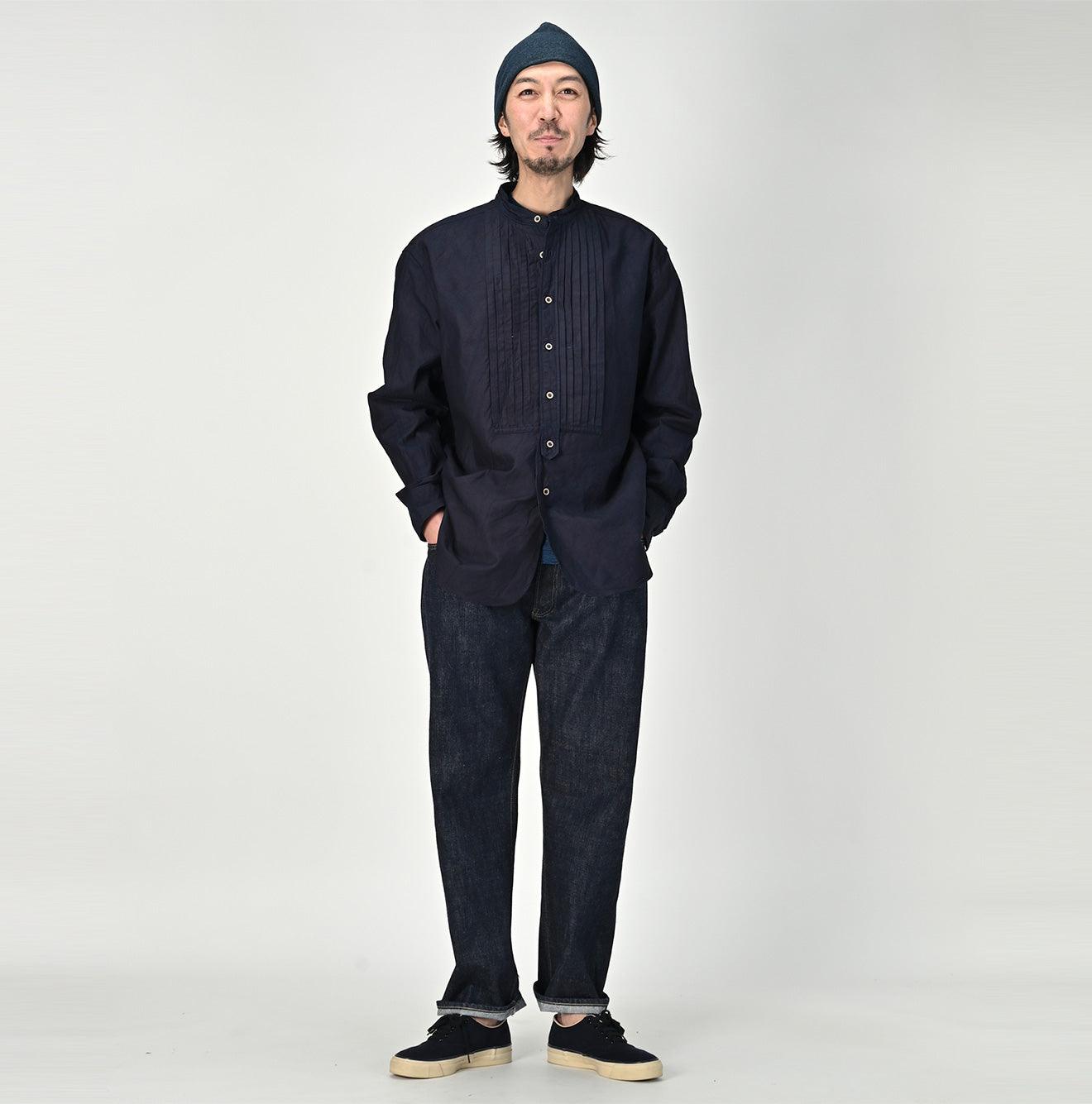 Indigo Supima Oxford 908 Pintuck Shirt - 45R by 45rpm studio