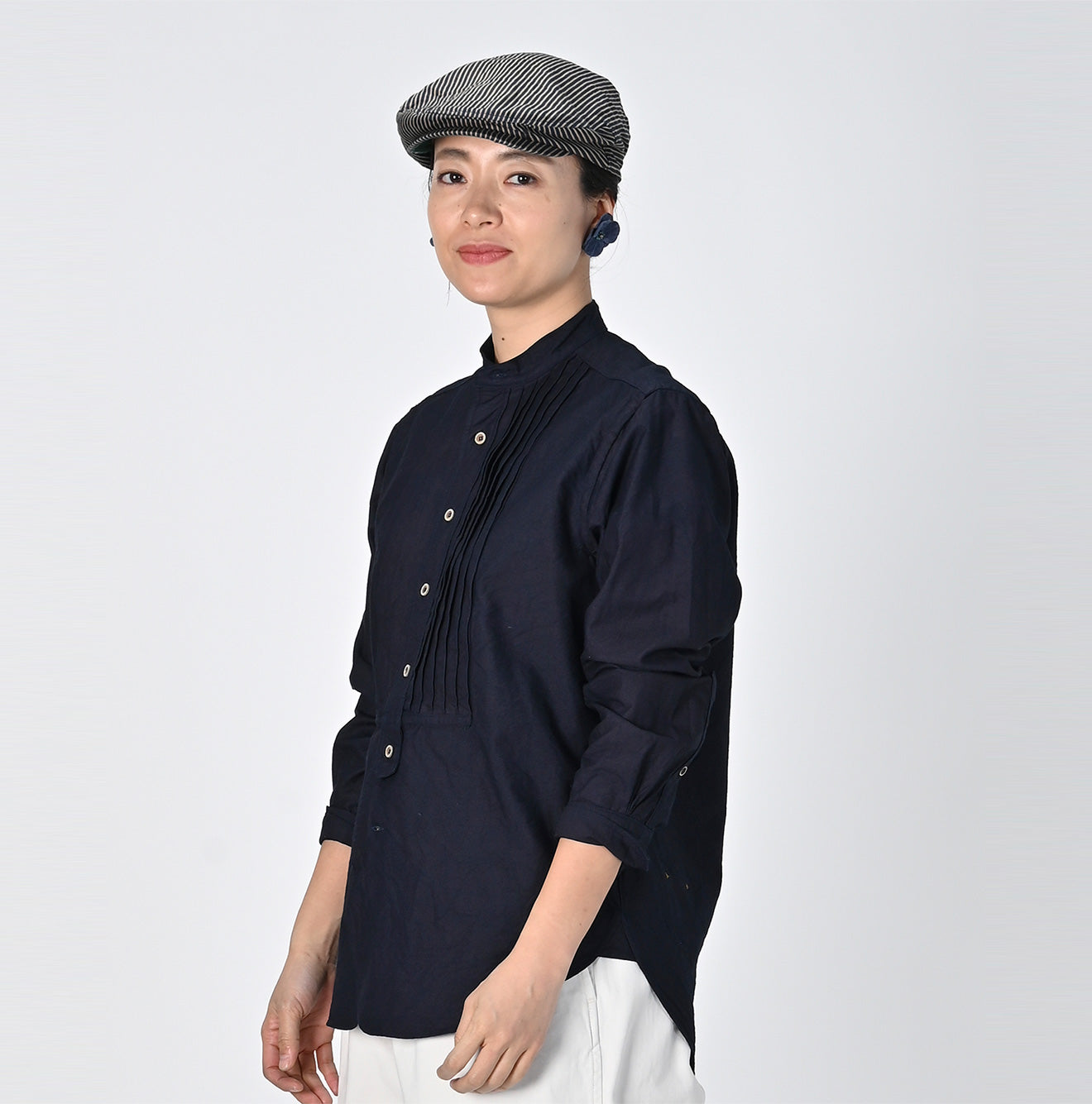 45R Indigo Supima Oxford 908 Pintuck Shirt