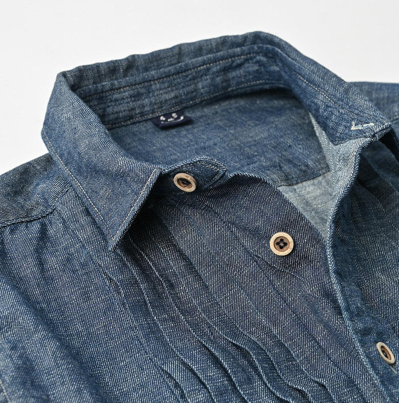 Indigo Dungaree Denim 908 Pintuck Shirt Nou - 45R by 45rpm studio - Image 11