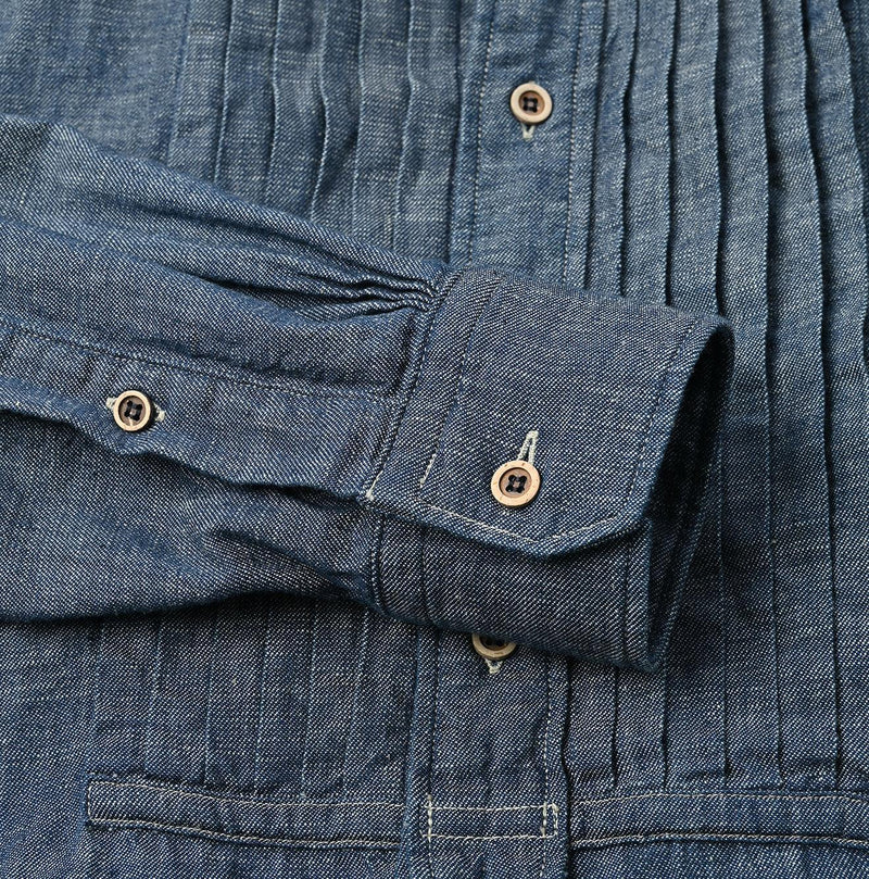 Indigo Dungaree Denim 908 Pintuck Shirt Nou - 45R by 45rpm studio - Image 12