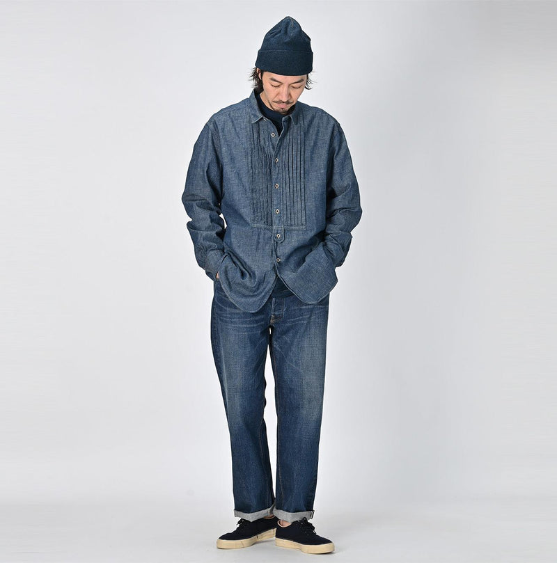 Indigo Dungaree Denim 908 Pintuck Shirt Nou - 45R by 45rpm studio - Image 3