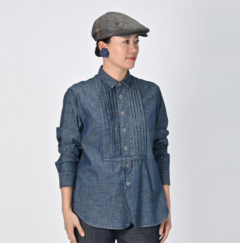 Indigo Dungaree Denim 908 Pintuck Shirt Nou - 45R by 45rpm studio - Image 7