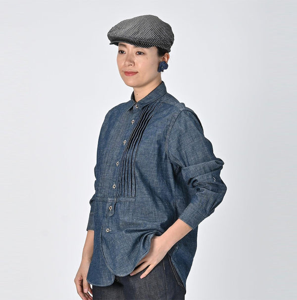 Indigo Dungaree Denim 908 Pintuck Shirt Nou - 45R by 45rpm studio