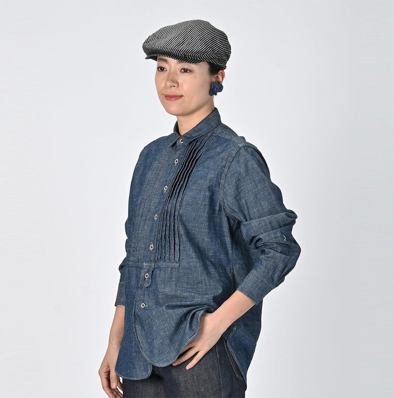 Indigo Dungaree Denim 908 Pintuck Shirt Nou - 45R by 45rpm studio - Image 8