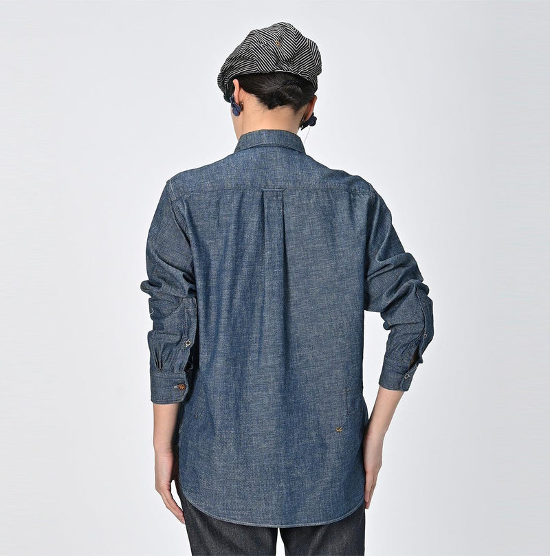Indigo Dungaree Denim 908 Pintuck Shirt Nou - 45R by 45rpm studio - Image 9