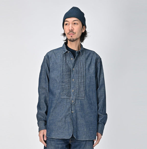 Indigo Dungaree Denim 908 Pintuck Shirt Nou - 45R by 45rpm studio