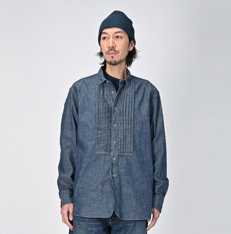 Indigo Dungaree Denim 908 Pintuck Shirt Nou - 45R by 45rpm studio - Image 4