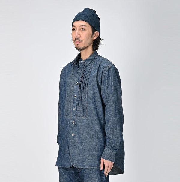 Indigo Dungaree Denim 908 Pintuck Shirt Nou - 45R by 45rpm studio