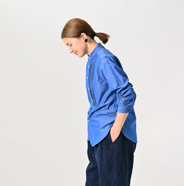 Miko 908 Loafer Pintuck Stand Collar Shirt - 45R by 45rpm studio