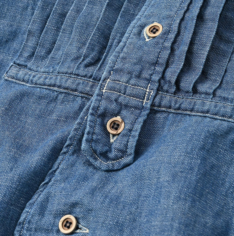 Indigo Dungaree Denim 908 Pintuck Shirt Zyu - 45R by 45rpm studio - Image 13