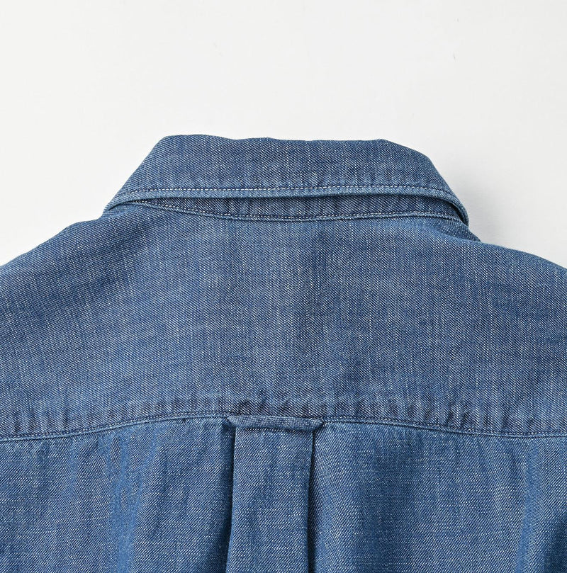 Indigo Dungaree Denim 908 Pintuck Shirt Zyu - 45R by 45rpm studio - Image 14