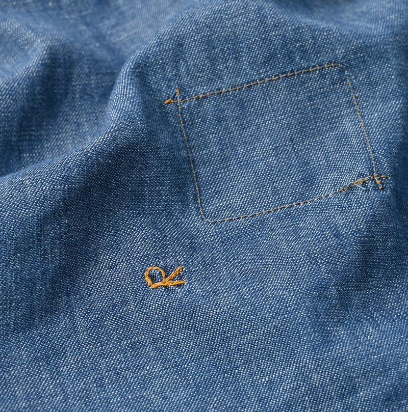 Indigo Dungaree Denim 908 Pintuck Shirt Zyu - 45R by 45rpm studio - Image 15
