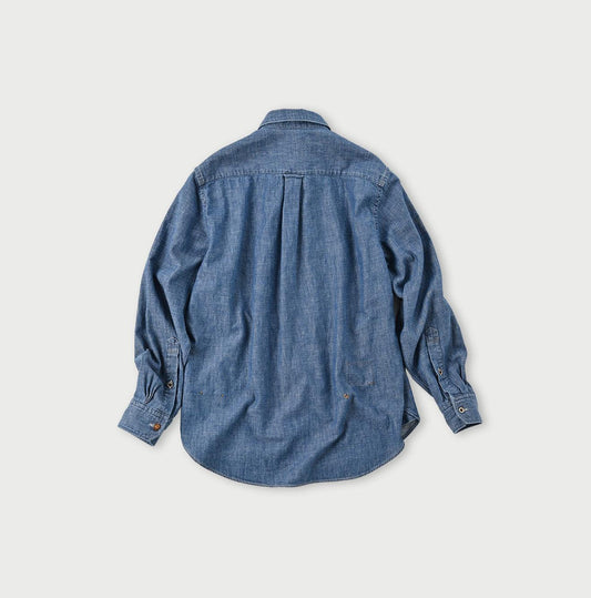 Indigo Dungaree Denim 908 Pintuck Shirt Zyu - 45R by 45rpm studio
