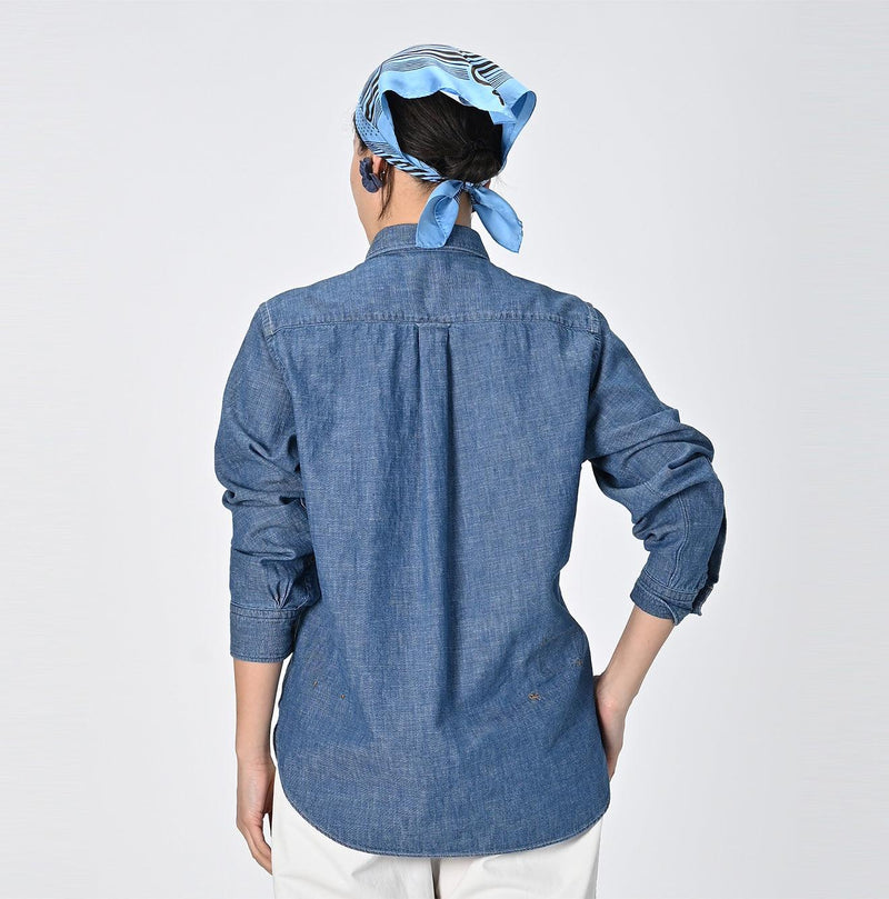 Indigo Dungaree Denim 908 Pintuck Shirt Zyu - 45R by 45rpm studio - Image 5