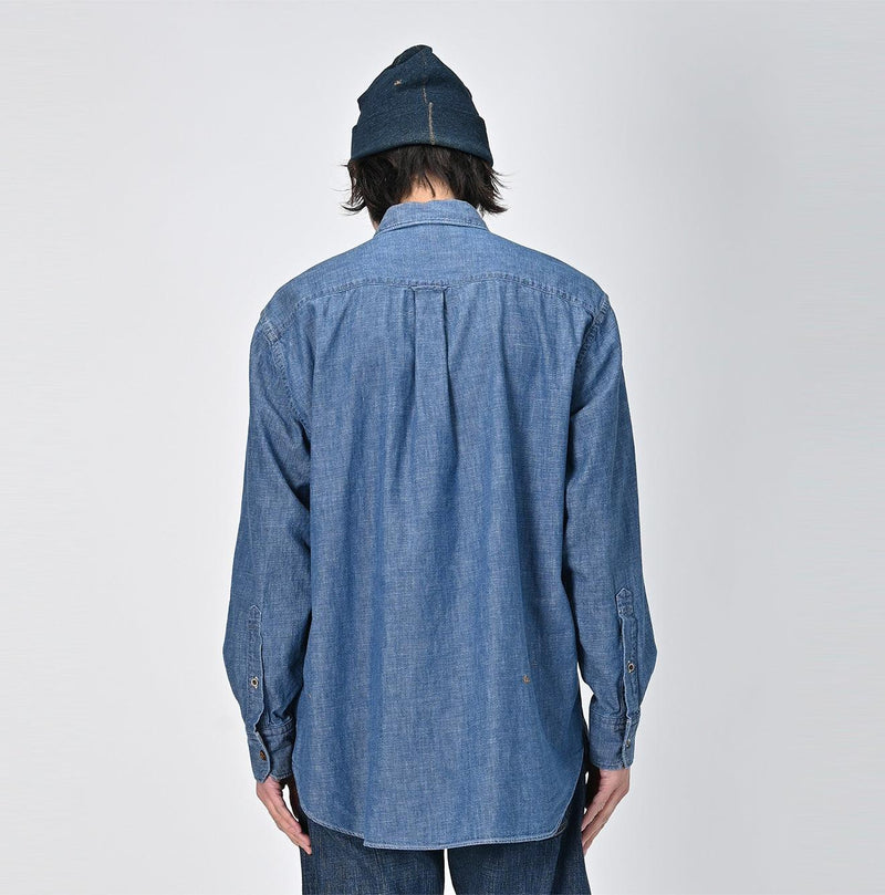 Indigo Dungaree Denim 908 Pintuck Shirt Zyu - 45R by 45rpm studio - Image 8