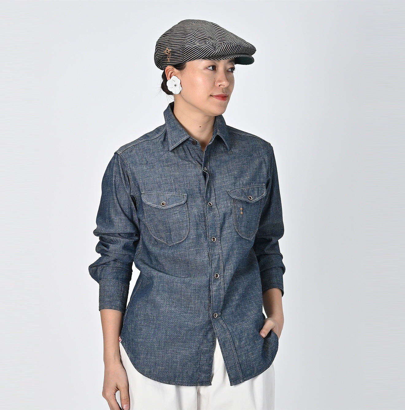 45R Indigo Dungaree Denim Eastern Shirt Nou