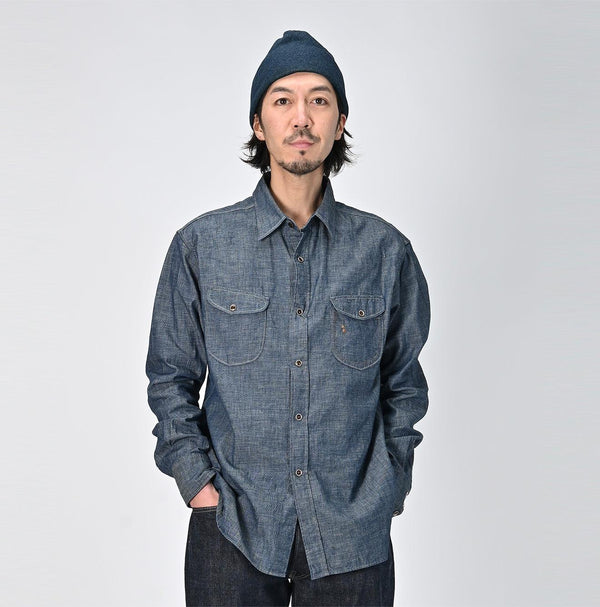 Indigo Dungaree Denim Eastern Shirt Nou - 45R by 45rpm studio