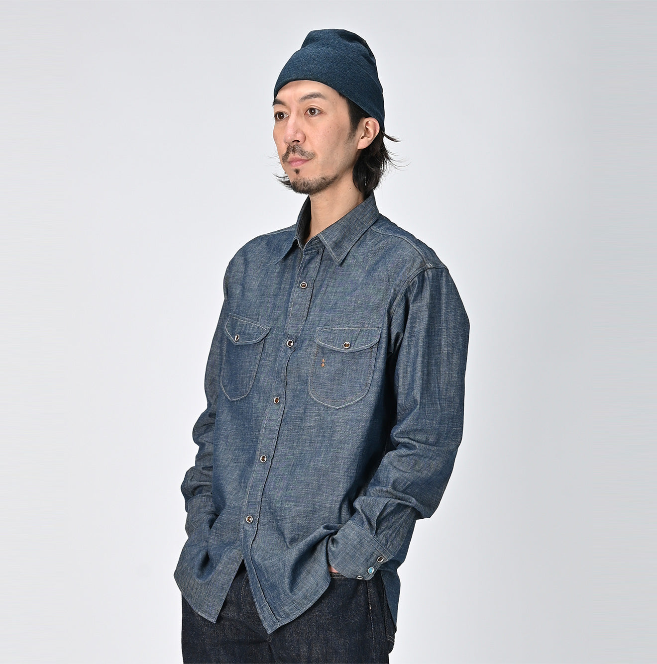 Indigo Dungaree Denim Eastern Shirt Nou – 45R Global