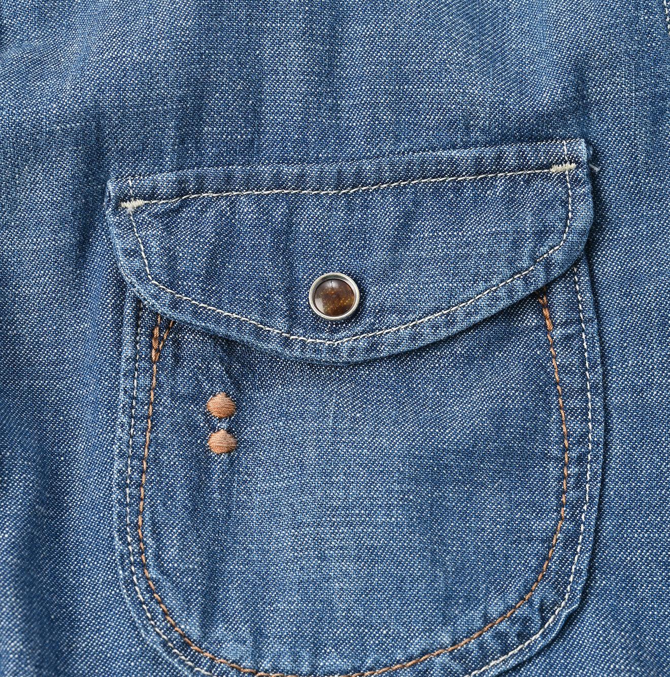 Indigo Dungaree Denim Eastern Shirt Zyu (Size 1 & 2) - 45R by 45rpm studio - Image 11