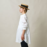 45R Batiste 908 Tuck Stand Collar Shirt (White)