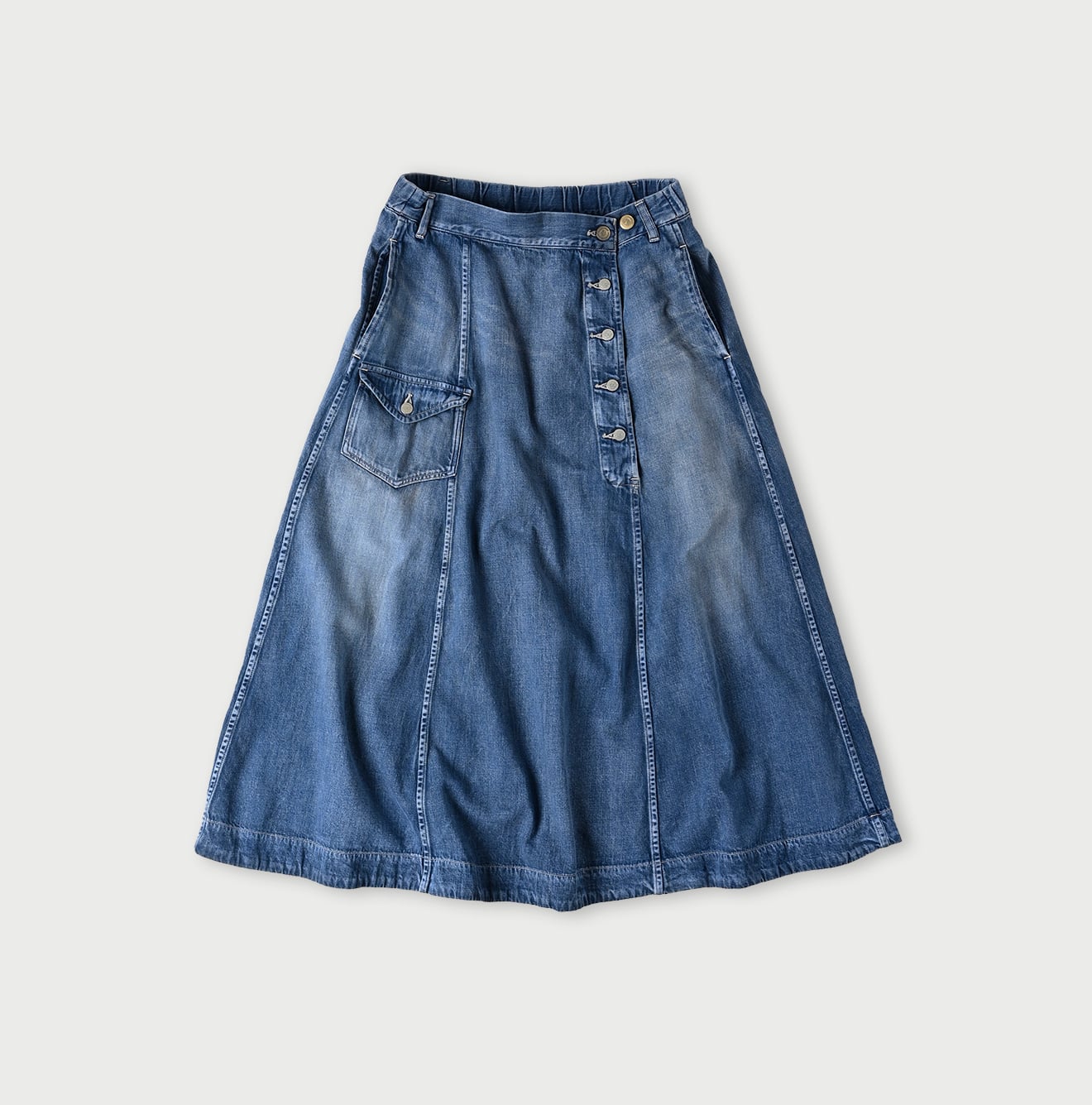 Mon-petit Denim Flare Skirt Tan - 45R by 45rpm studio