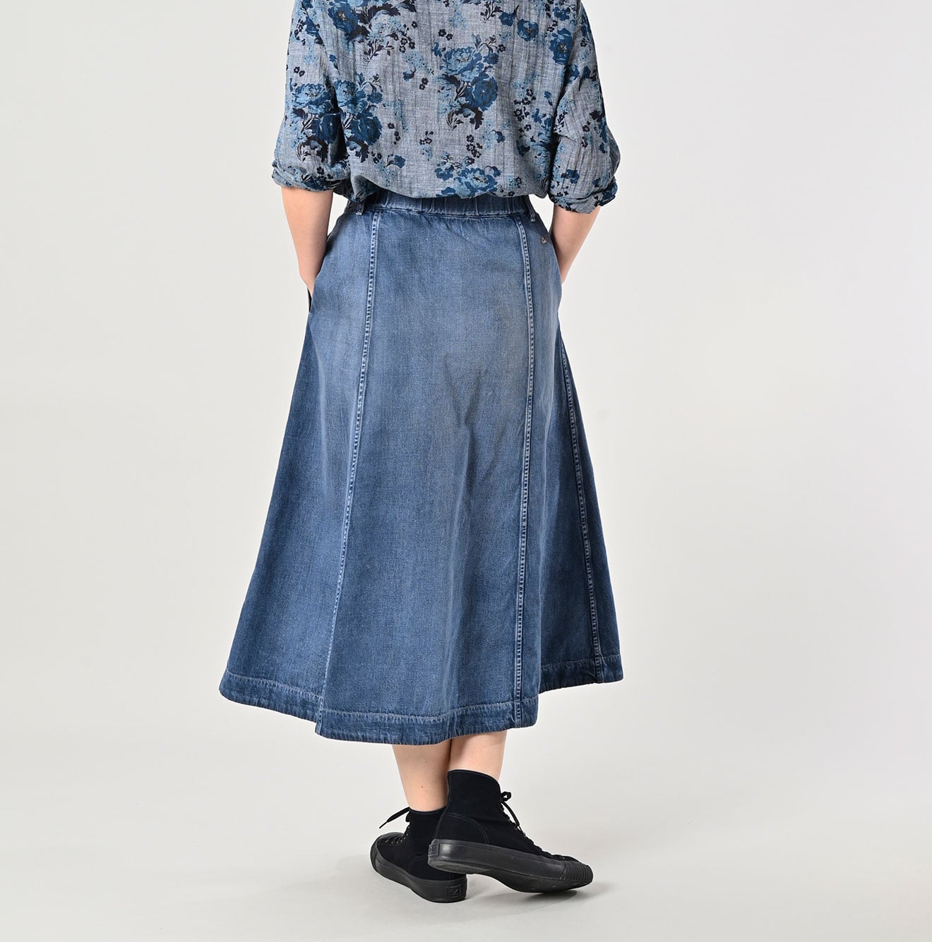 Mon-petit Denim Flare Skirt Tan - 45R by 45rpm studio