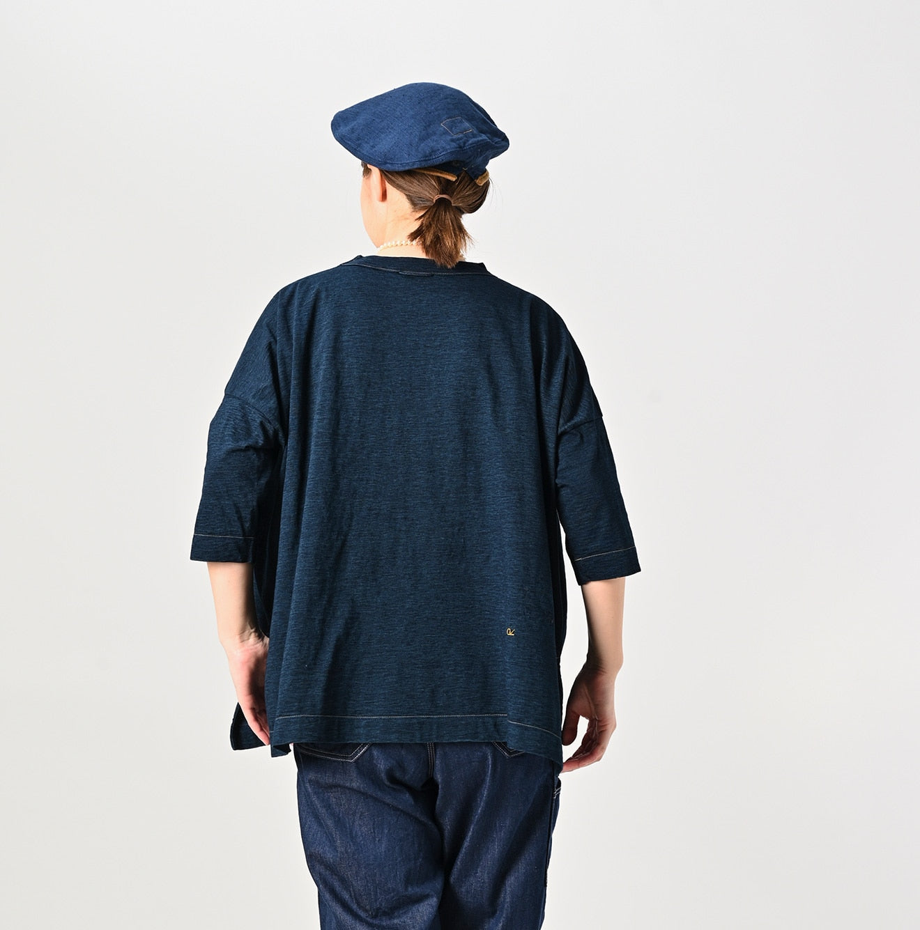 45R Indigo Big Slit T-shirt