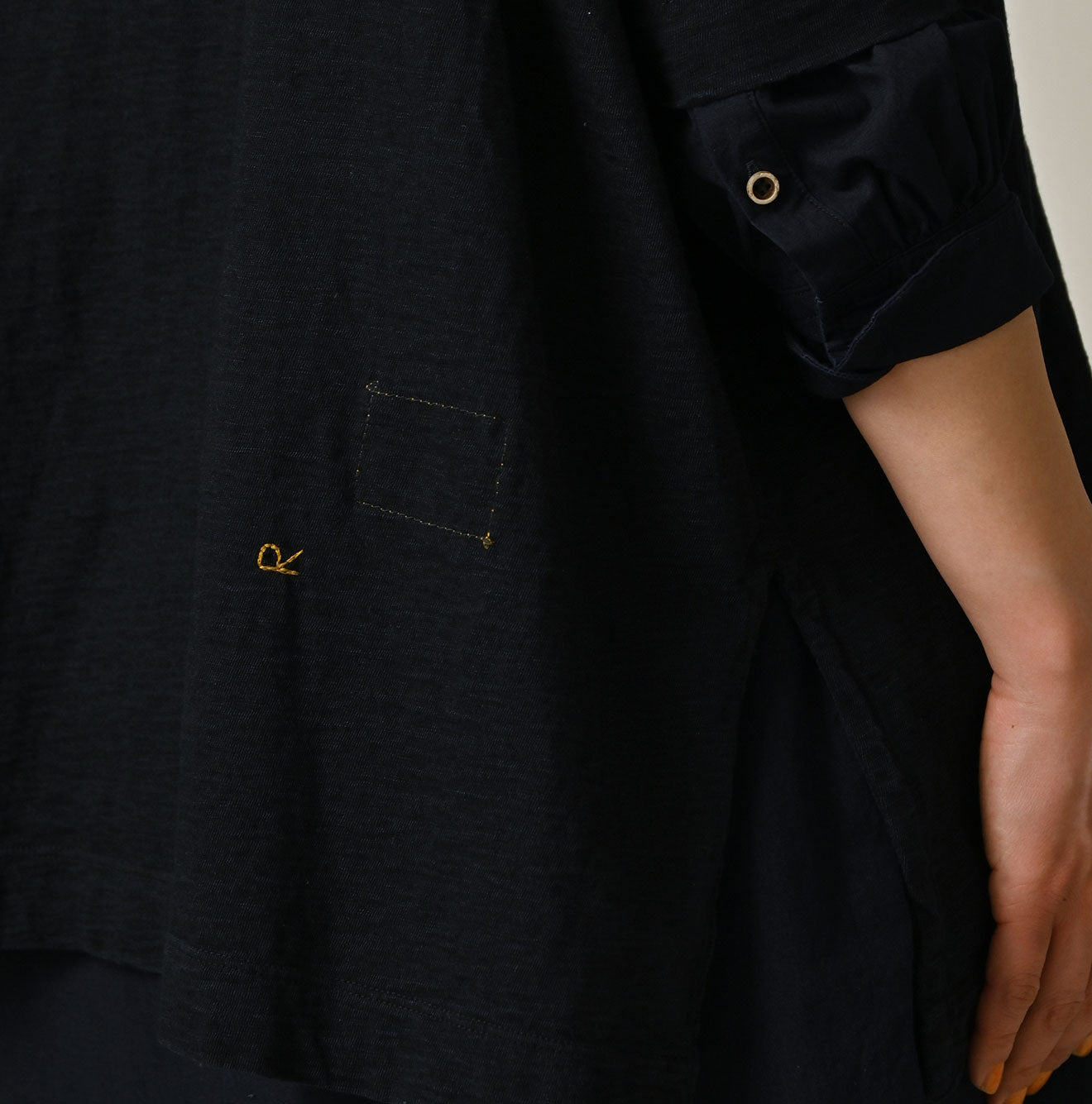 45R Indigo Big Slit T-shirt