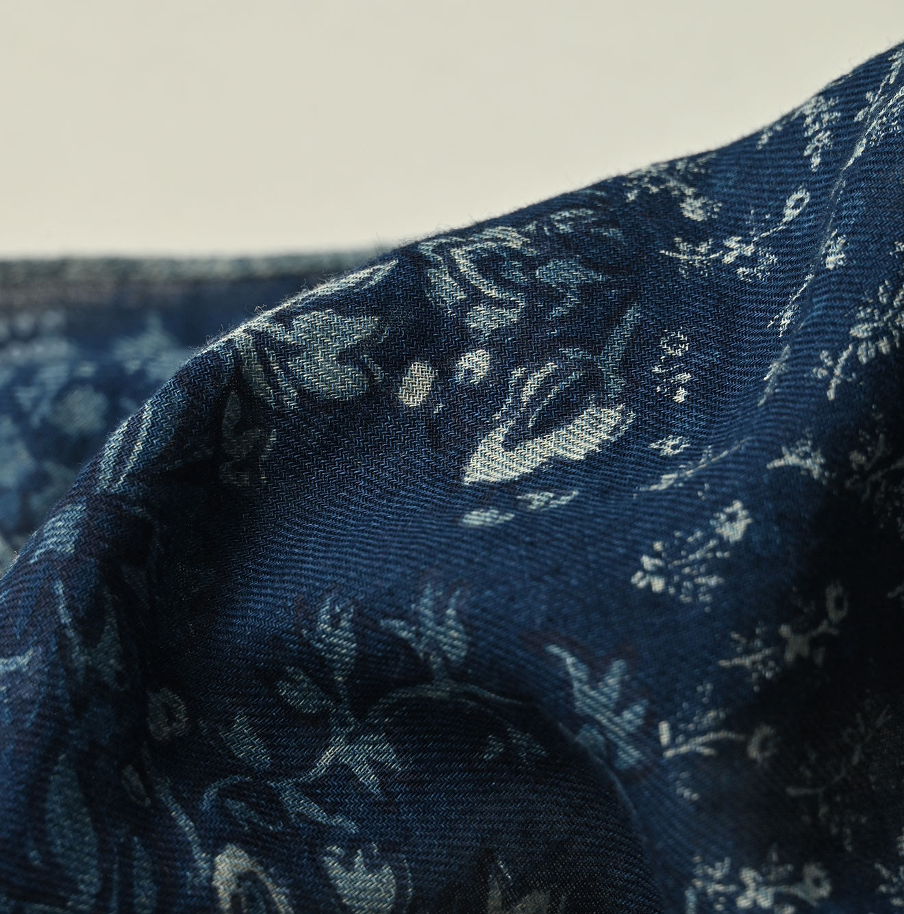 45R Indigo Supima Twill Patchwork Flower Bandana