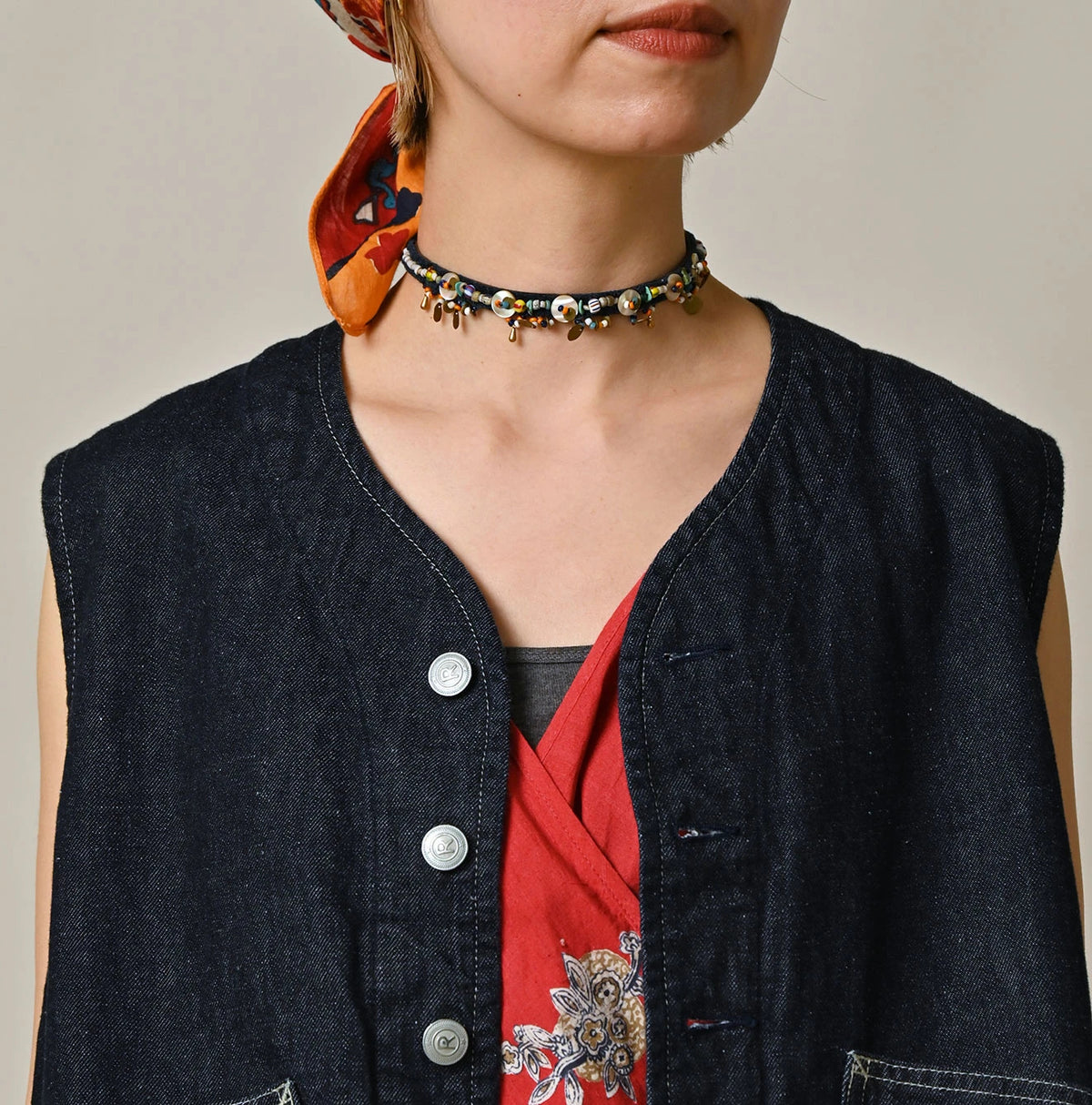 9.4oz Denim 908 Ocean Hunting Vest Nou