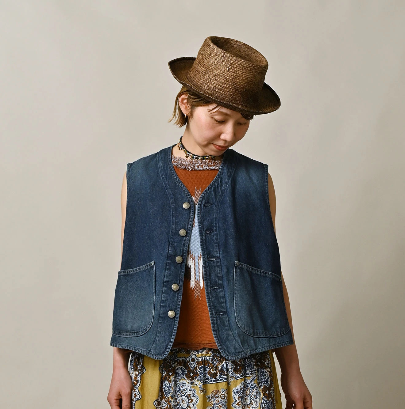 9.4oz Denim 908 Ocean Hunting Vest Zyu - Image 4