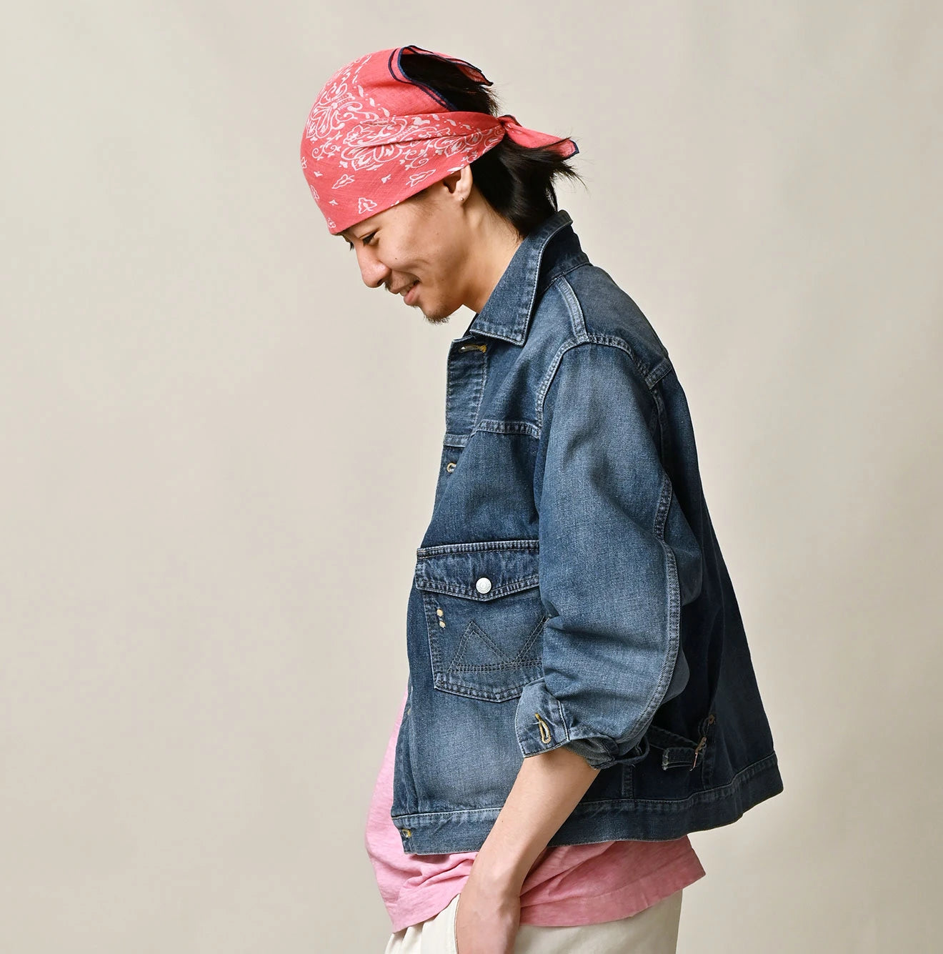 45R 9.4oz Denim 908 Jacket Tan - Image 8