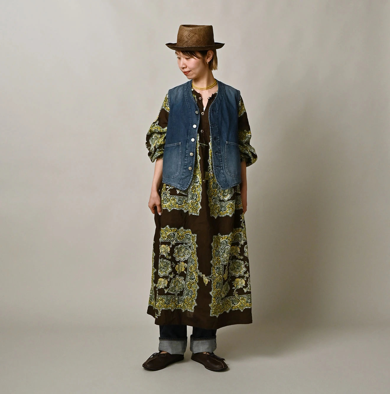 9.4oz Denim 908 Ocean Hunting Vest Tan - Image 2