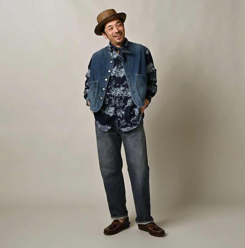 9.4oz Denim 908 Ocean Hunting Vest Tan - Image 3