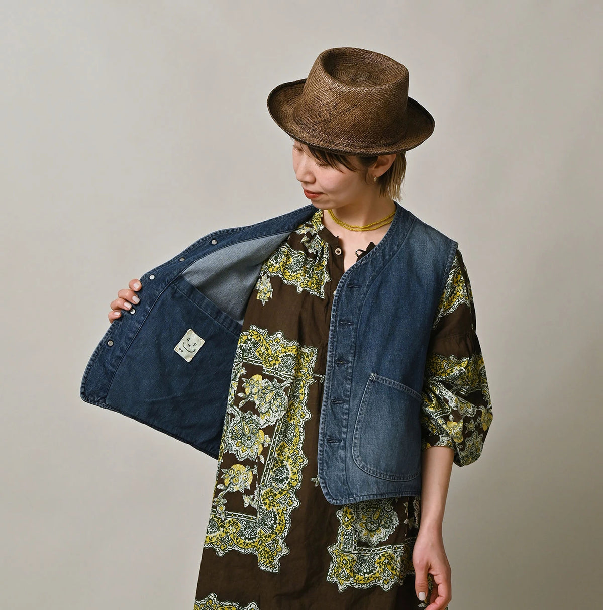 9.4oz Denim 908 Ocean Hunting Vest Tan