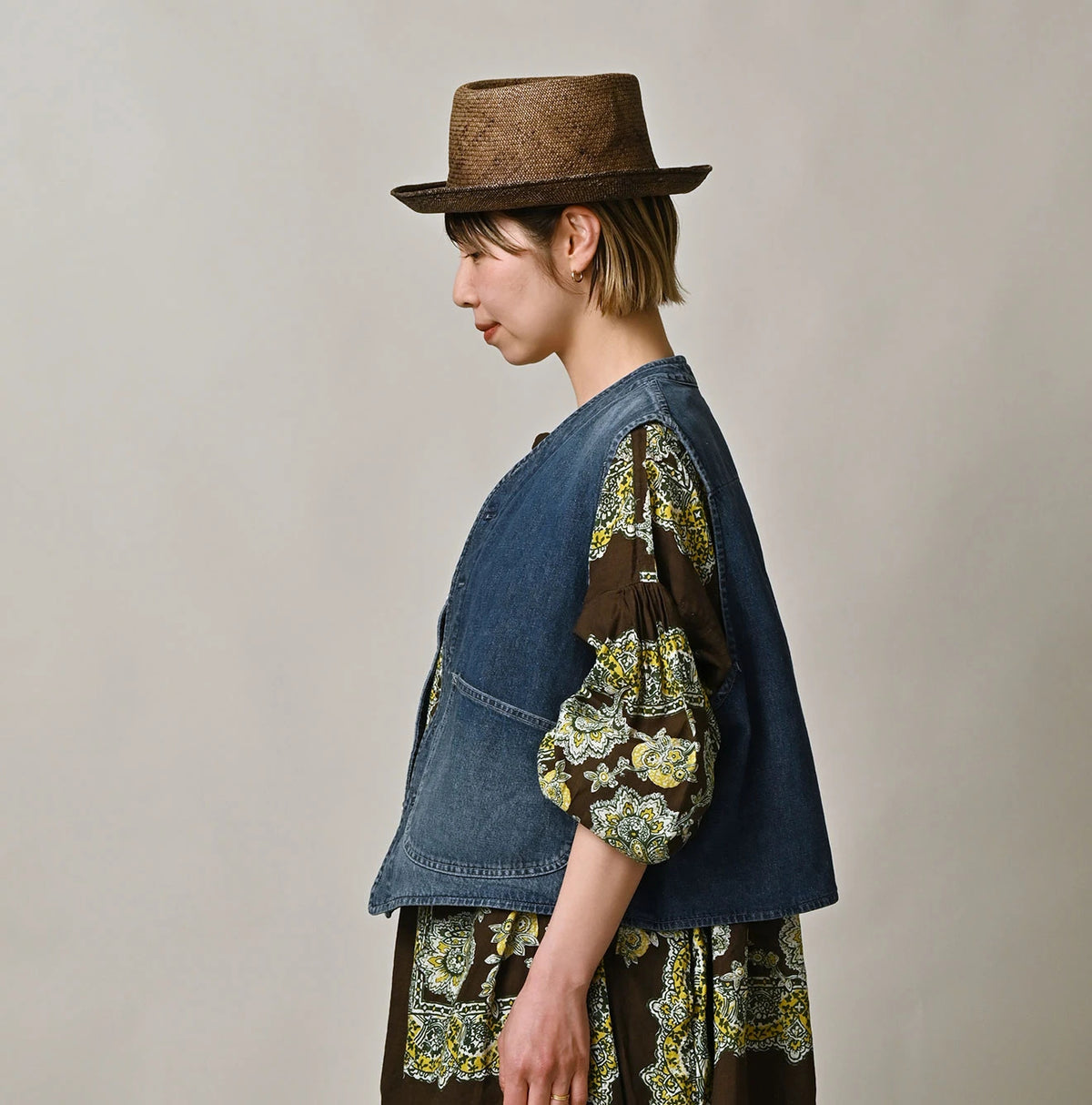 9.4oz Denim 908 Ocean Hunting Vest Tan